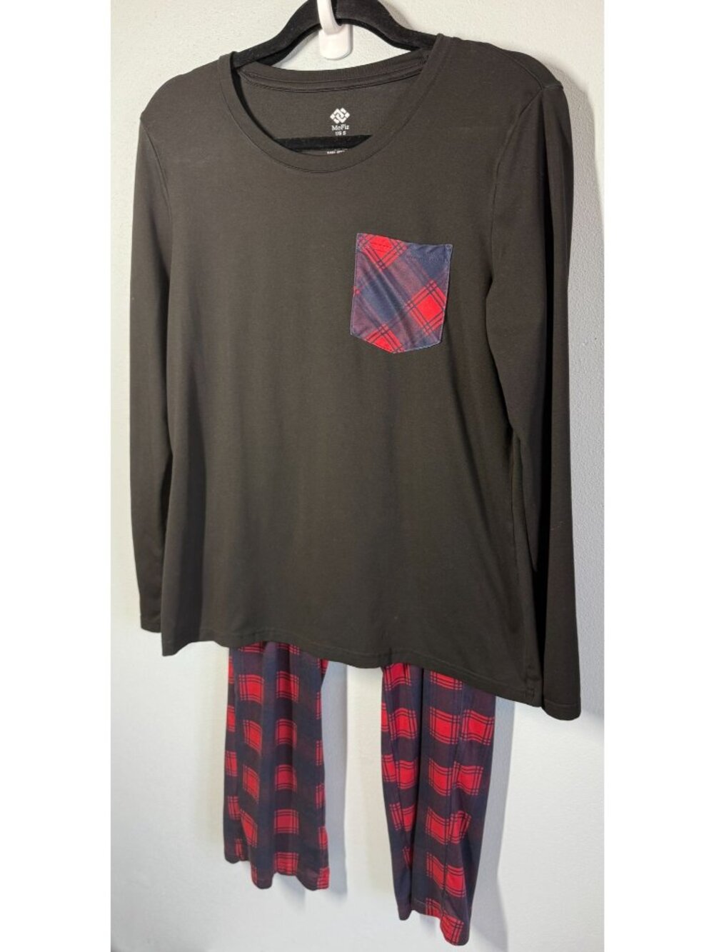 MoFiz Womens Pajama Set Small Plaid Lounge Sleepwear Long Sleeve PJs Lightweight